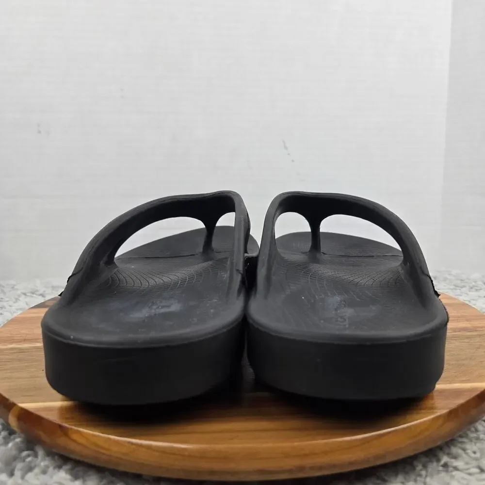 Oofos Mens 13 Ooriginal Black Recovery Comfort Casual Daily Sandals Flip Flop